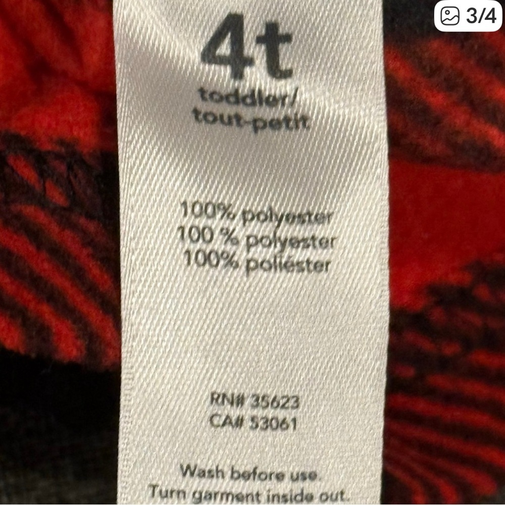 Carter's Red and Black Plaid Sweatshirt - Picture 3 of 3